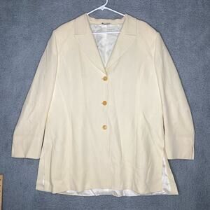 Marina Rinaldi womens 25 single breasted blazer jacket pure virgin wool career